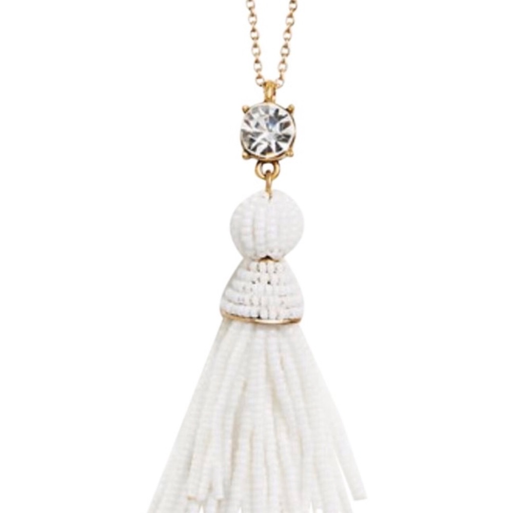 White Tassel Necklace